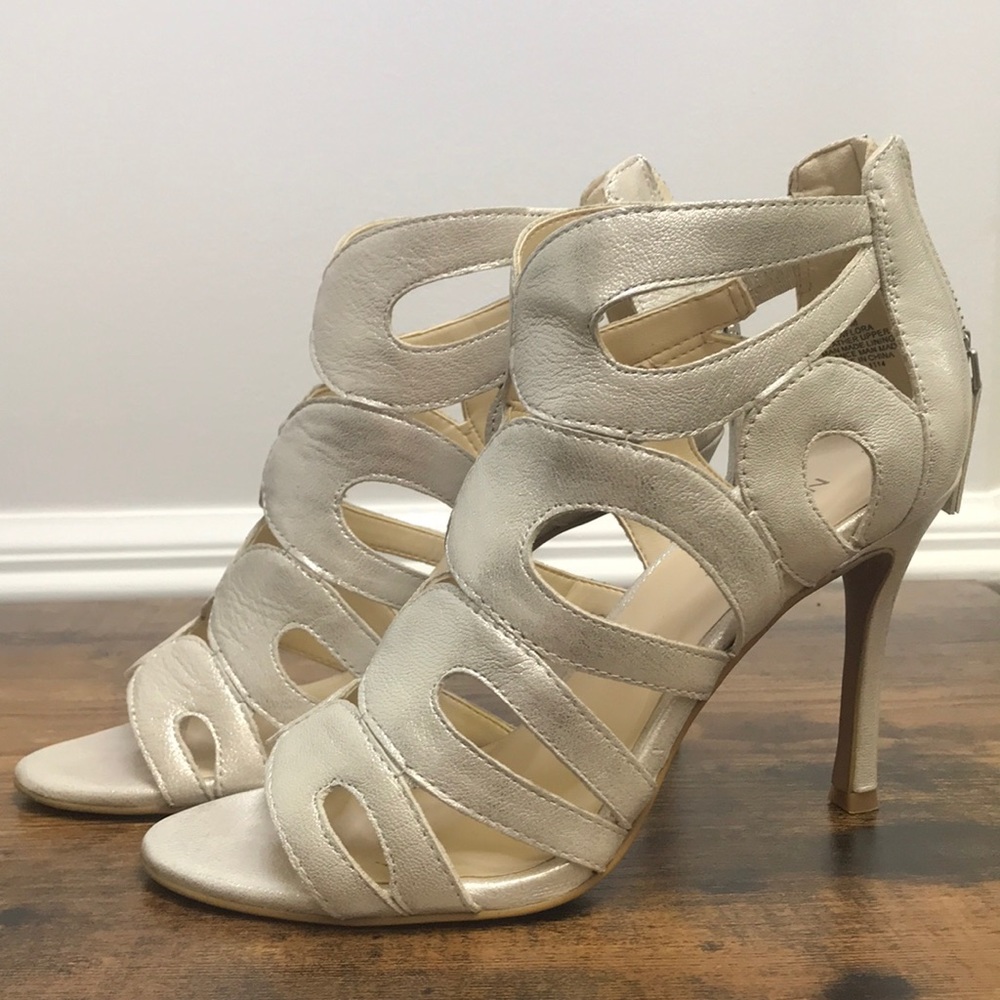 Nine West silver heels